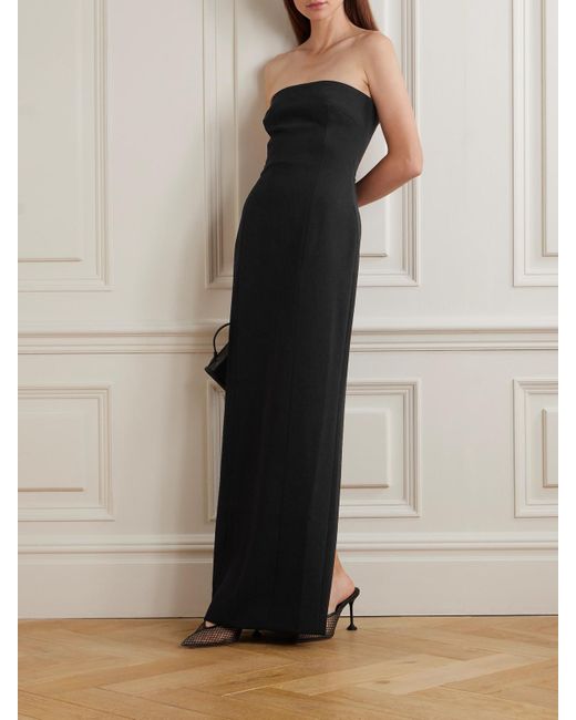 Solace London Black Anderson Trägerlose Robe Aus Crêpe