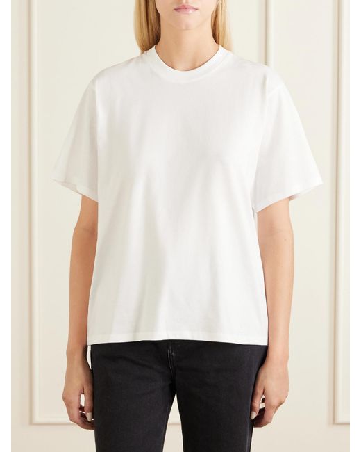 Loulou de Saison White Telanto Supima Cotton-Jersey T-Shirt
