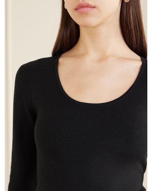Totême Black Wool-Blend Top
