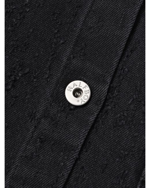 Halfboy Black Cropped Distressed Denim Shirt