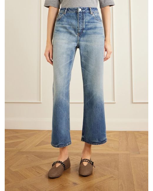 Alaïa Blue Mid-Rise Wide-Leg Jeans