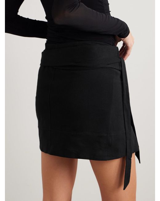 Mini-Jupe Portefeuille Asymétrique En Jersey De Coton À Drapés Berenice Isabel Marant en coloris Black