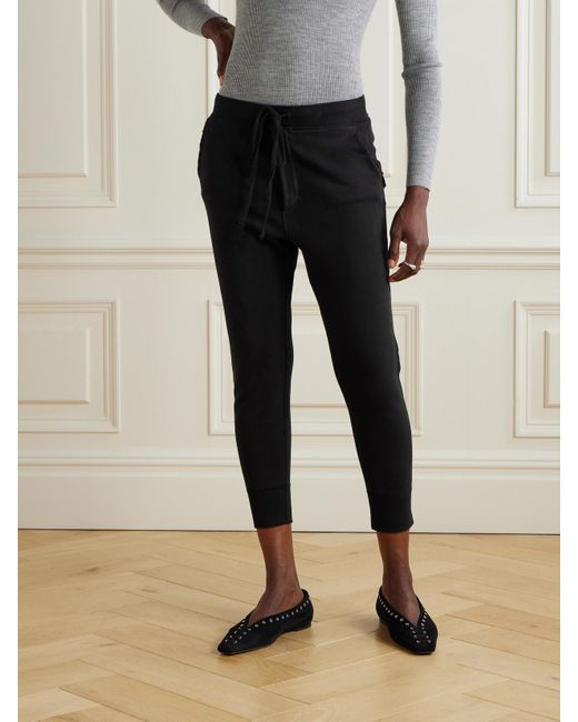 Nili Lotan Black Nolan Verkürzte Jogginghose Aus Baumwoll-jersey