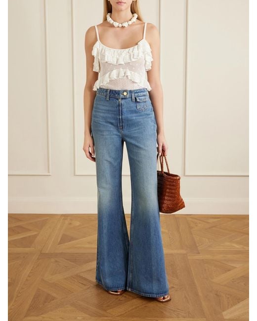Ulla Johnson Blue Odelia High-Rise Flared Jeans