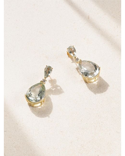 Mateo Natural Sophia 14-Karat, Amethyst And Diamond Earrings