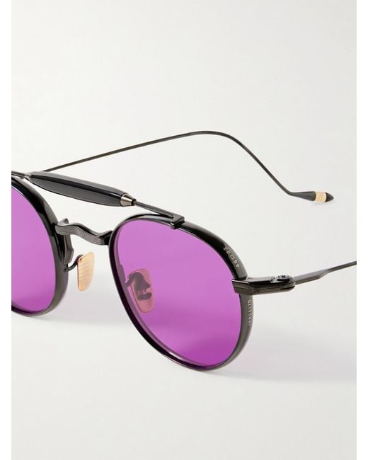 Jacques Marie Mage Purple Dasan Round-Frame Beta-Titanium Sunglasses