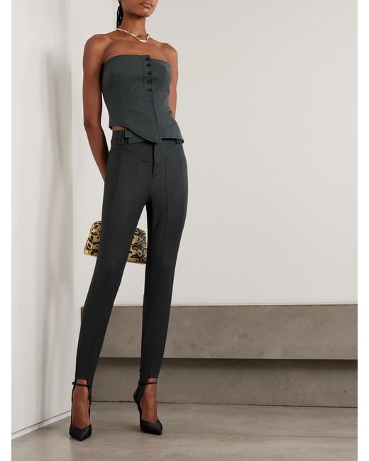 Jean Paul Gaultier Black Wool-Blend Twill Leggings