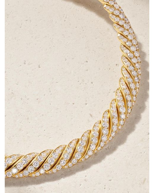 David Yurman Natural Sculpted Cable 18-Karat Diamond Necklace