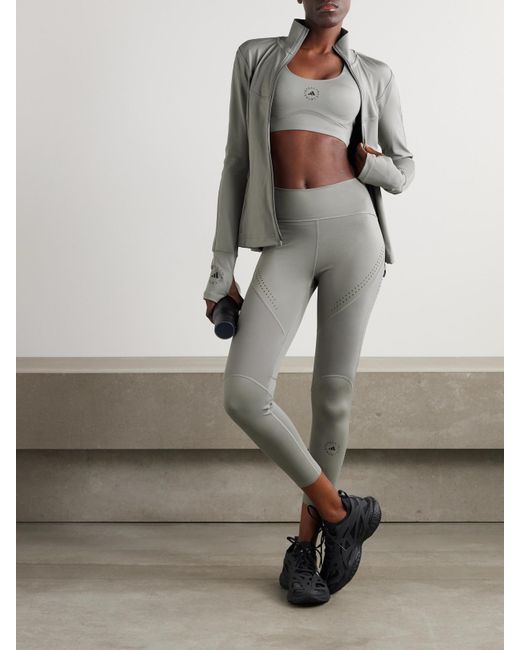 Adidas By Stella McCartney Gray Truepurpose Jacke Aus Recyceltem Stretch-Material Mit Print