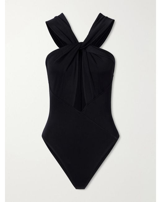 Ilkyaz Ozel Black Rio Stretch-Jersey Bodysuit