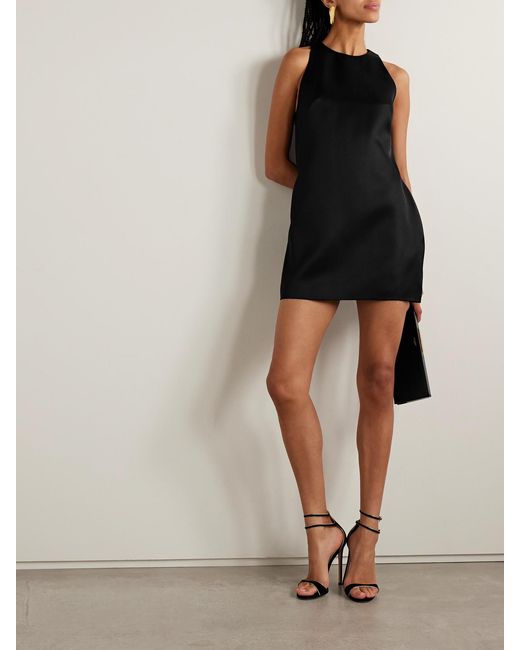 Brandon Maxwell Black The Joelle Wool And Silk-Blend Mini Dress