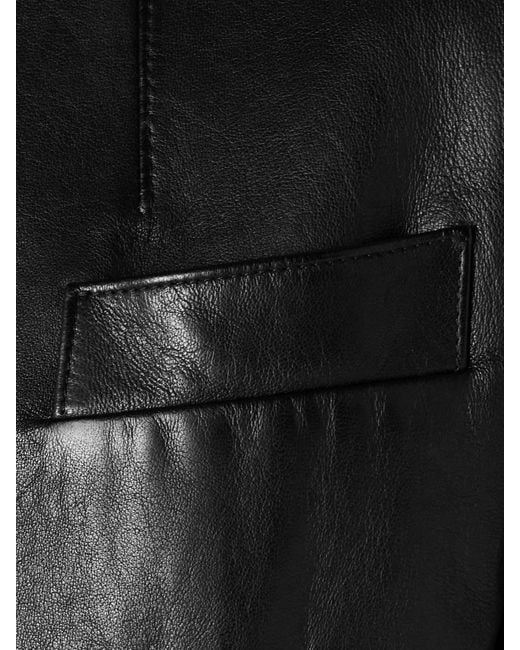 Khaite Black Samuelson Cropped Leather Jacket
