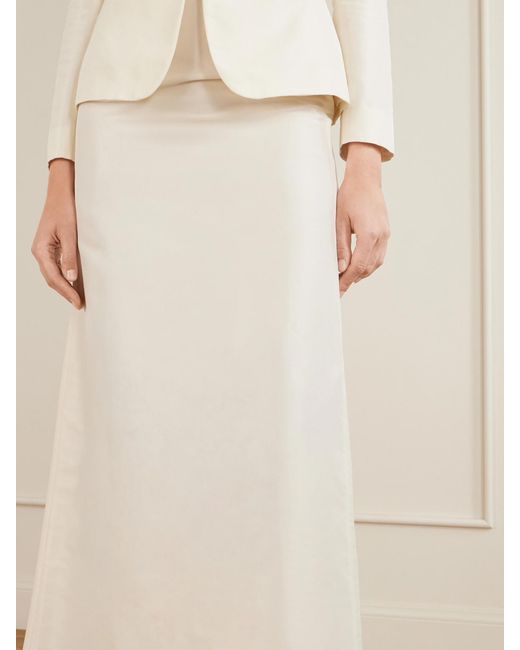Gucci White Silk-Satin Skirt