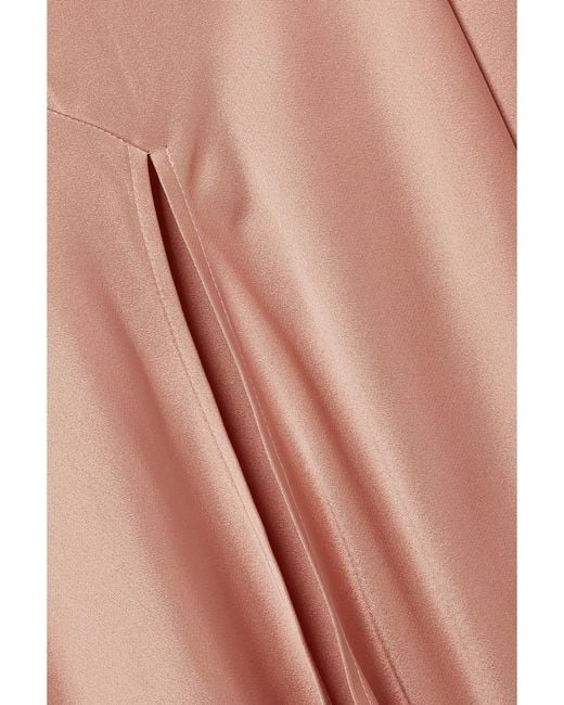 LAPOINTE Pink Draped Satin Gown
