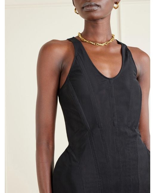 Stella McCartney Black Padded Mesh Mini Dress