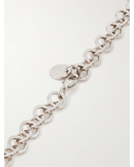 Marni Natural Silberfarbene Kette Mit Kristallen