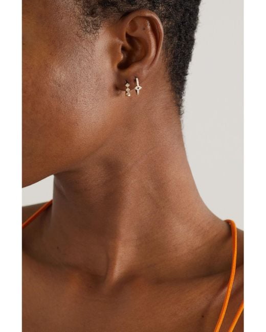 Jacquie Aiche Metallic 14-Karat Diamond Single Hoop Earring