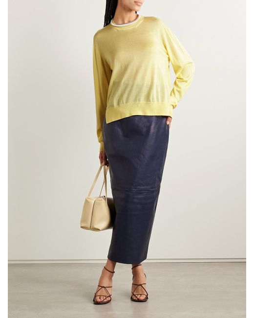 Pull En Cachemire, Laine Et Soie Mélangés Jil Sander en coloris Yellow