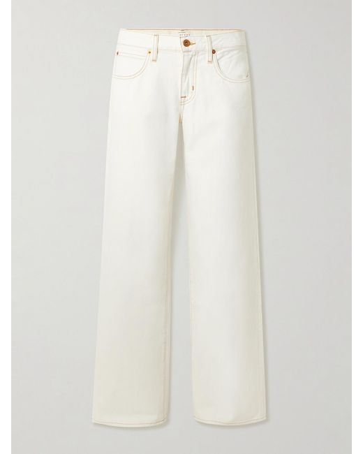 SLVRLAKE Denim White Lexi Low-Rise Wide-Leg Jeans