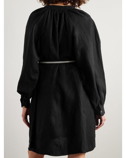 Robe Midi En Lin Et Modal Tencel Lenzing Mélangés À Ceinture Meaza Lemlem en coloris Black