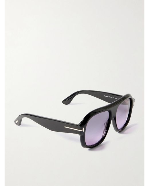 Tom Ford Black Rhonda Aviator-Style Acetate Sunglasses