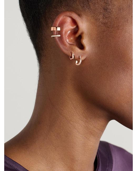 Boucle D'Oreille Unique En Or Rose 18 Carats (750/1000) Et Diamants Antifer Heart Small Repossi en coloris Natural