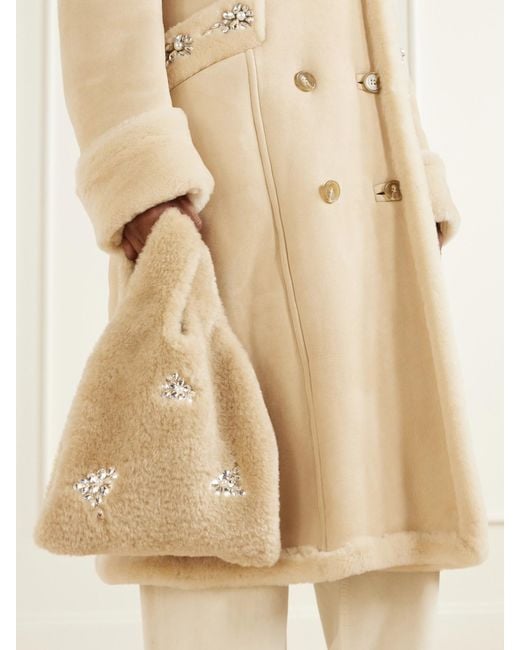 Simone Rocha Natural Shearling-Effect Shoulder Bag