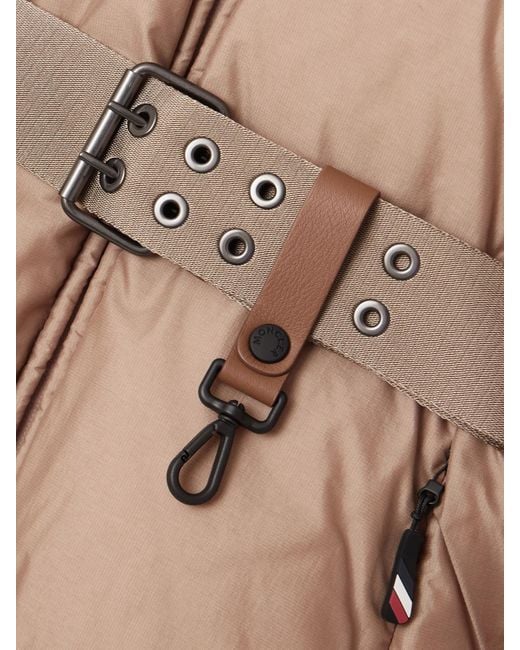 Moncler Natural Nisene Hooded Belted Quilted Ripstop Down Ski Jacket