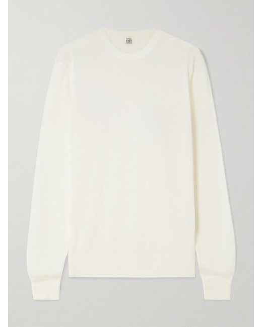 Totême  White Garderob Pullover Aus Einer Woll-Seidenmischung