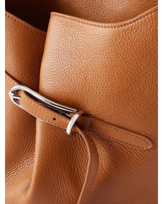 Liffner White Belted Leather Bucket Bag