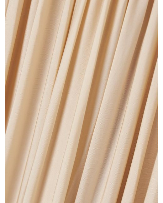 Zimmermann Natural Ruched Stretch-Jersey And Lace Maxi Dress