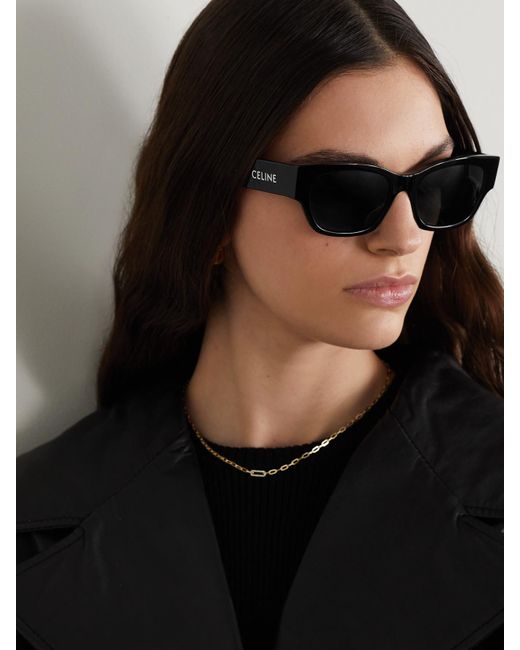 Céline Black Square-Frame Acetate Sunglasses