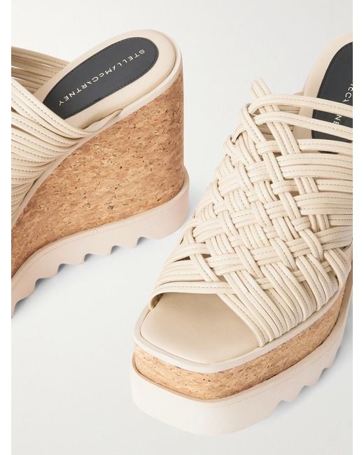 Stella McCartney Natural Sneak-Elyse Woven Wedge Mules
