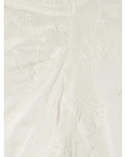Isabel Marant Natural Zorica Ruffled Embroidered Cotton And Silk-Blend Voile Blouse