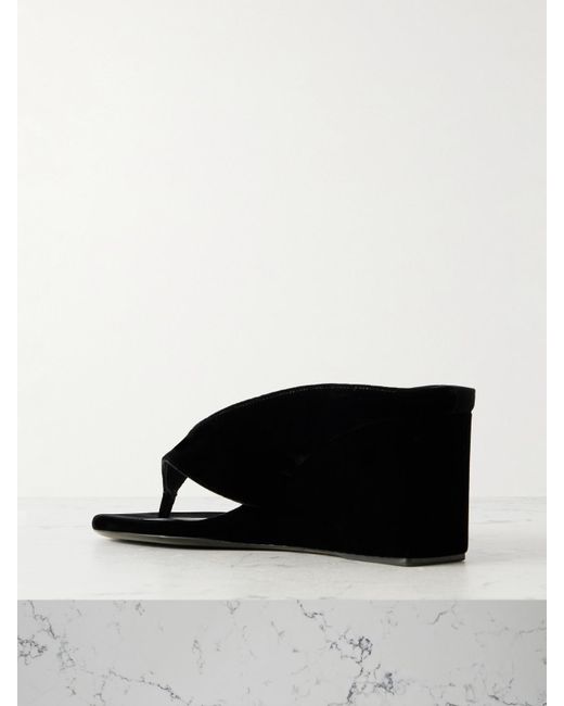 Mules Compensées En Daim Tong 75 Alaïa en coloris Black