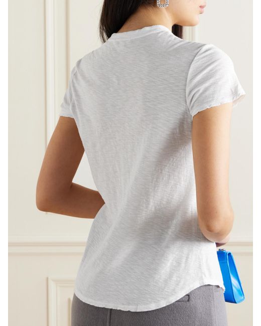 James Perse White Slub Cotton-Jersey T-Shirt