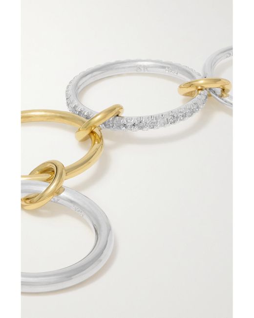Spinelli Kilcollin Metallic Nimbus Set Of Four Sterling And 18-Karat Diamond Rings
