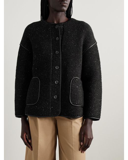 Altuzarra Black Medrano Honeycomb-Knit Wool-Blend Jacket
