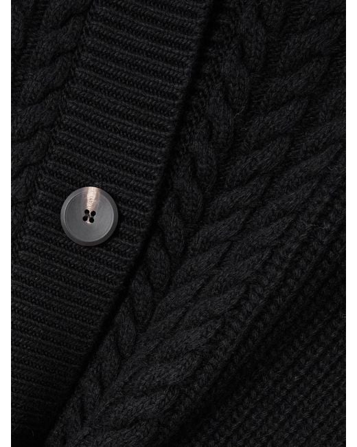 Sa Su Phi Black Cable-Knit Wool And Cashmere-Blend Cardigan