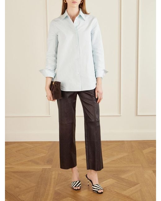 Stouls Brown Benny Leather Straight-Leg Pants