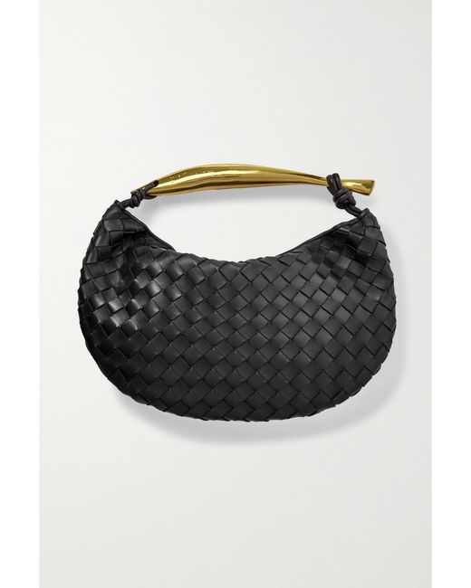 Bottega Veneta Black Sardine Small Intrecciato Leather Tote