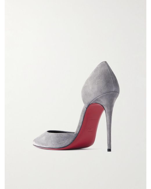 Christian Louboutin White Iriza 100 Suede Pumps