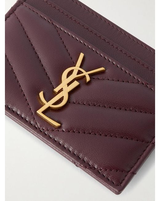Saint Laurent Purple Cassandre Matelassé Leather Cardholder