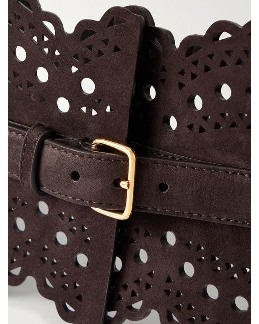Alaïa Black Vienne Laser-Cut Leather Waist Belt