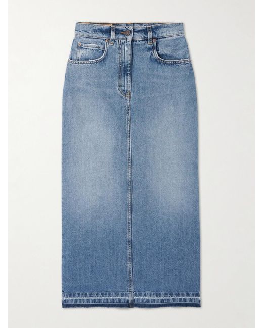 Fortela Blue Denim Midi Skirt