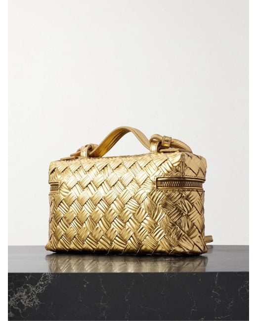 Bottega Veneta Schultertasche Aus Metallic-Leder