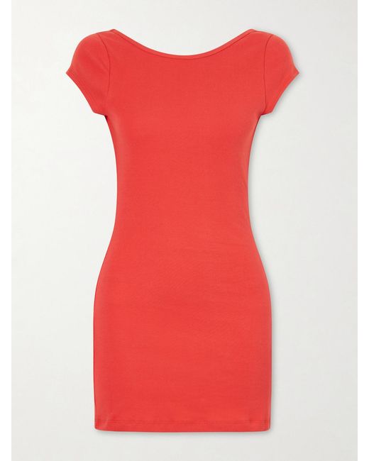 Matteau Red Open-Back Cotton-Jersey Mini Dress