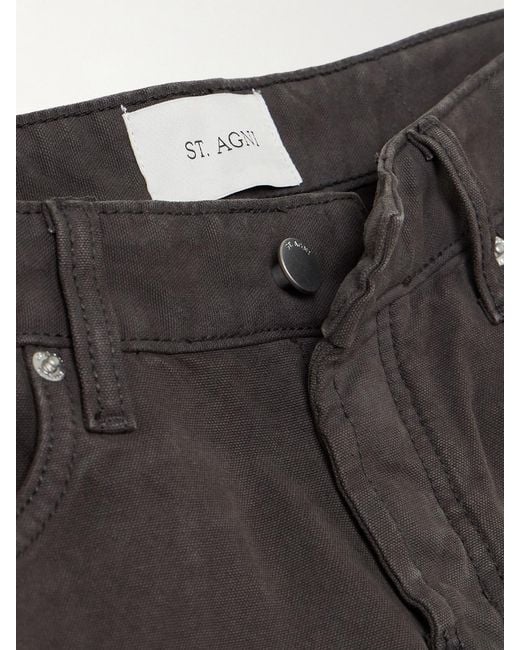 St. Agni Brown 90S Low-Rise Straight-Leg Cotton-Canvas Jeans