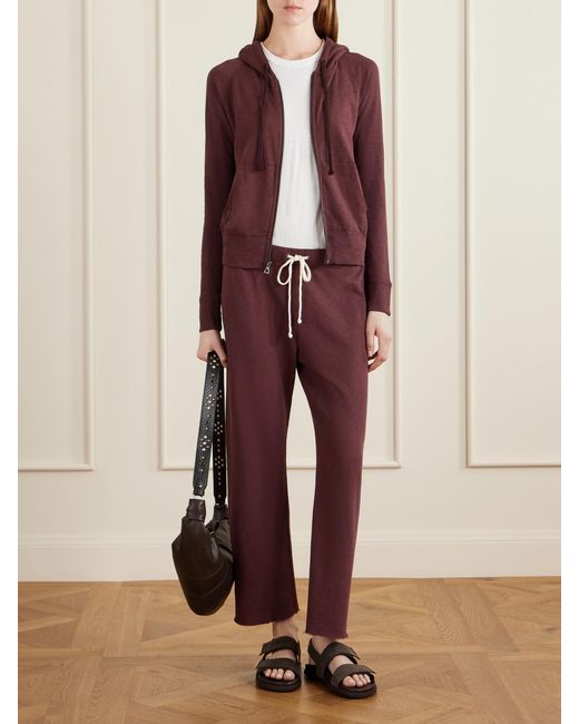 James Perse Purple French Cotton-Terry Hoodie