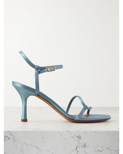 Emme Parsons Blue Loop Satin Sandals